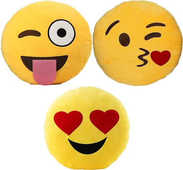 SS Impex Microfibre Smiley Cushion Pack of 3