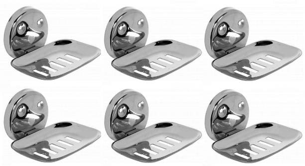 LABATHWAYS Premium Stainless Steel Soap Dish Soap Holder Soap Stand (Pack of 6)