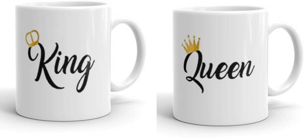 Mott2 " King Queen" Printed Beautyful Design Ceramic Gi...