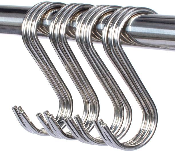 Cosmos 12 PCs Stainless Steel S Hook For Hanging, Multipurpose Use (Pack of 12) Hook 12