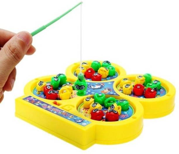 iChoice Fishing Games for Kids Include 32 Pieces Fishes and 4 Fishing Rod, Musical Fish Catching Game with Sound Party & Fun Games Board Game