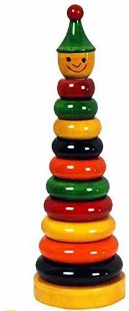 Minileaves Wooden Rainbow Stacking Ring Tower