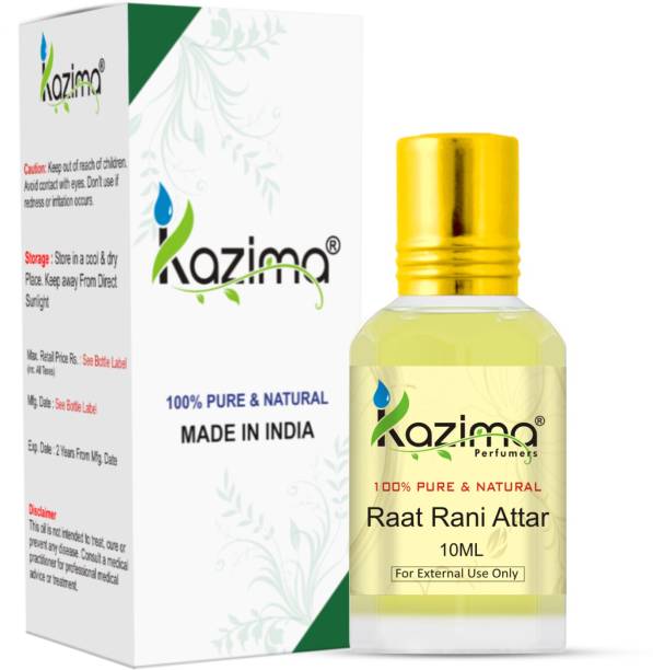 KAZIMA Raat Rani Perfume For Unisex - Pure Natural (Non-Alcoholic) Floral Attar