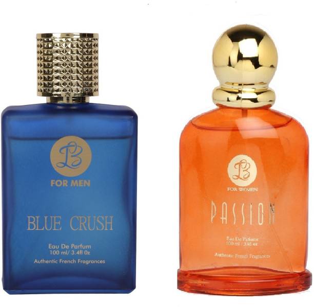 Lyla Blanc Mens BLUE CRUSH & Womens PASSION - (Set of 2 Perfume for Couple) (100ml each) Eau de Parfum  -  100 ml