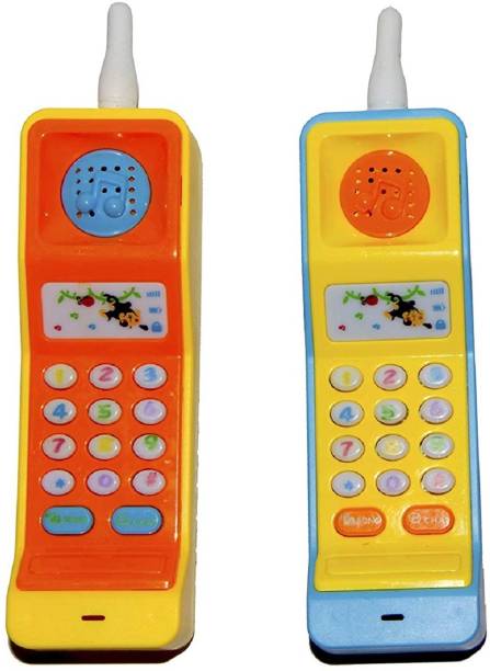 vworld Mobile Phone Toy Intelligent Multi Function Learning Machine Study Learn Words Sing Song Plastic Hobby Intelligence Gifts Educational for Kids (Pack Of 2)