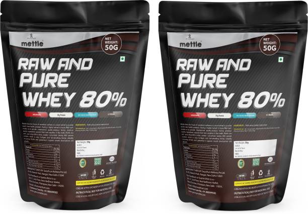 Mettle Raw and Pure whey 80% (Pack of 2) (50g + 50g) Whey Protein