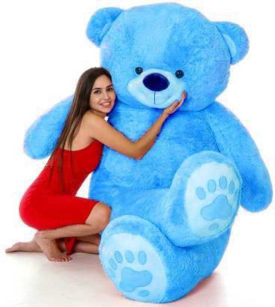 VIPMART 4 Feet Cute blue Fur & Heart Teddy Bear  - 120 cm