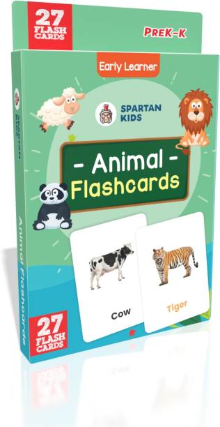 spartan kids Animals Flash Cards Easy & Fun way of Learning-1yr-6yr Kids