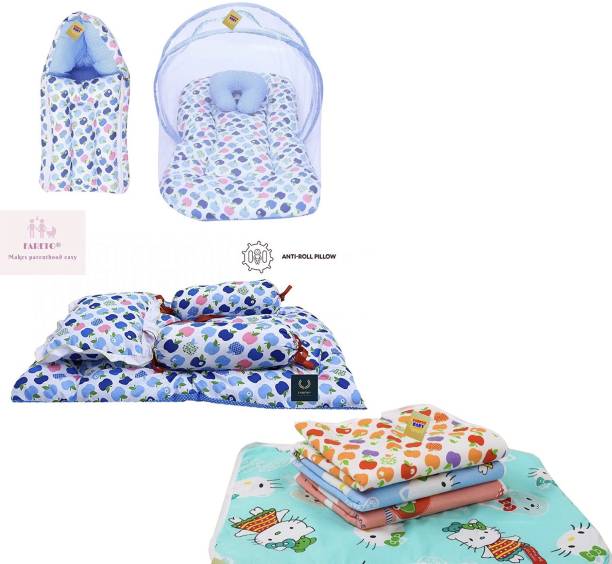 Fareto New Born Baby Daily Essentail Bedding Combo Pack(0-6 Months)(Total Items: 11)