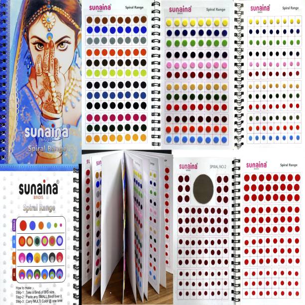 SUNAINA Spiral Multicolour KUMKUM Bindi Book For Women FOREHEAD Multicolor Bindis