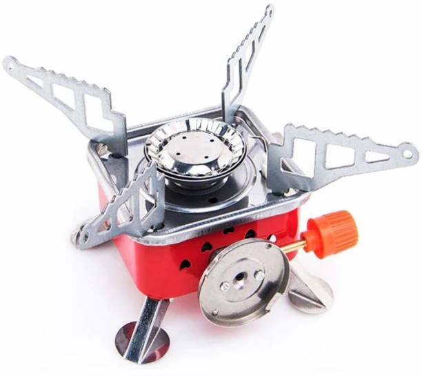 Fabbmate Portable Gas Stove | Folding Cylinder Gas Burner For Outdoor Camping, Travelling Stainless Steel Manual Butane Gas Stove