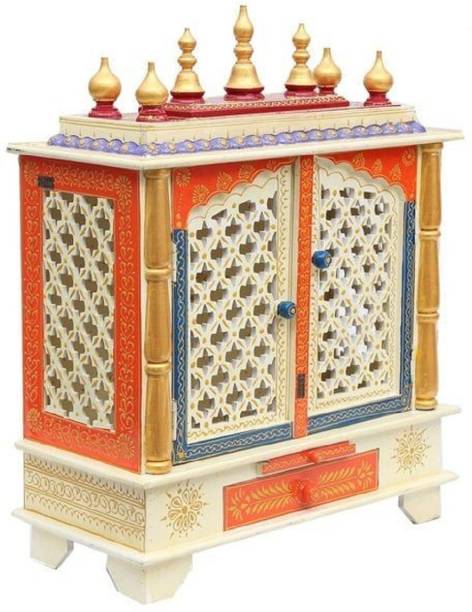 JODHPUR HERITAGE (Mandir) Temple for Home Pooja, Arti with Drawer Solid Wood Home Temple