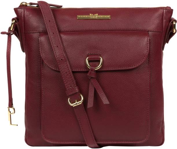 Pure Luxuries London Maroon Sling Bag Deep Red 'Holbroke' Leather Cross Body Bag
