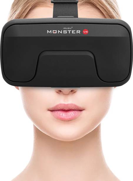 Top Headset Vr cheap price 5stars Flipkart in India 3 IRUSU Monster vr headset with built in touch button virtual reality headset for all mobiles
