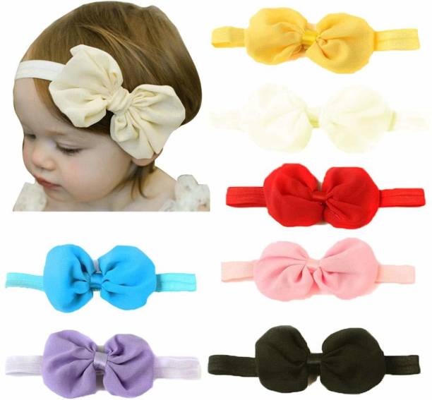 BABYMOON (Set of 7) Headbands Flowers Soft Hairbands for Baby Girls Infants Head Band