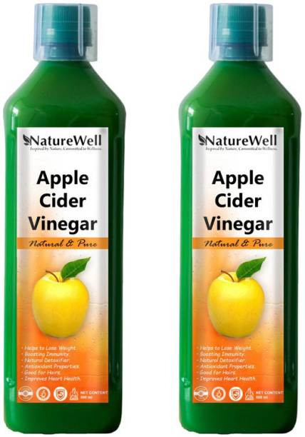 Naturewell Organics Organic Apple Cider Vinegar - Raw, Unfiltered with Mother Vinegar (500ML X 2 OR) Ultra Vinegar