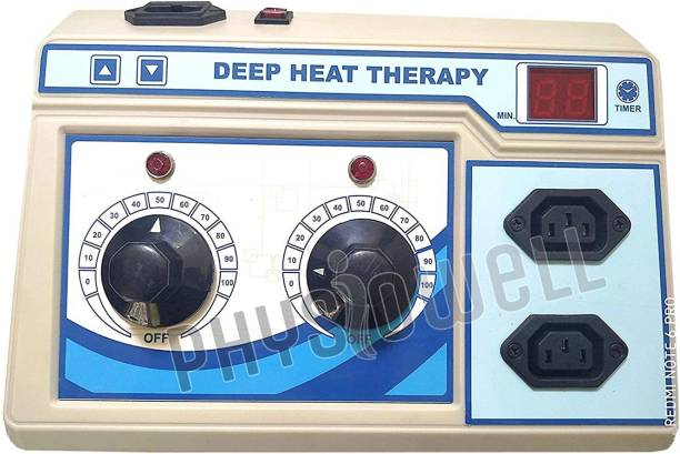 Physiowell Deep Heat 2 Channel Therapy Machine Combination Unit Deep Heat Therapy Machine for Slimming with One Year Warranty Physiotherapy Equipment Electrotherapy Device