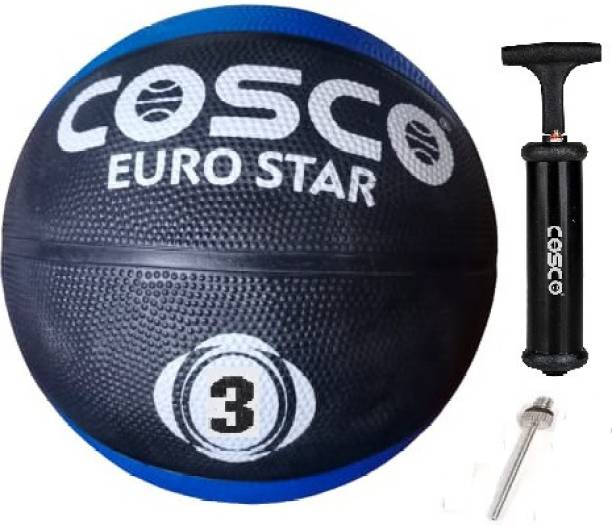 COSCO Euro Star (S-3) Basketball With Pump Blue Basketball - Size: 3