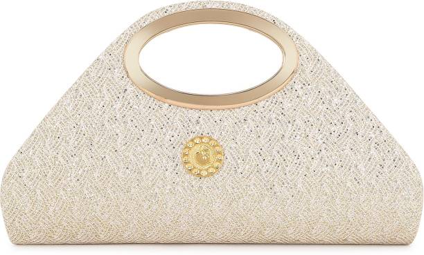 Casual, Formal, Party White, Silver  Clutch  - Regular Size Price in India