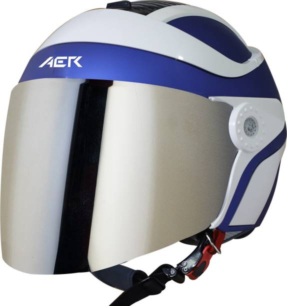 Steelbird AER Open Face Helmet, ISI Certified Helmet Motorbike Helmet