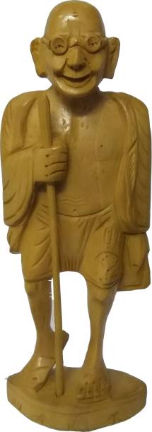 Prem Art And Craft Handcrafted Mahatma Gandhi Wooden Statue Decorative Showpiece-25 cm Decorative Showpiece  -  25 cm