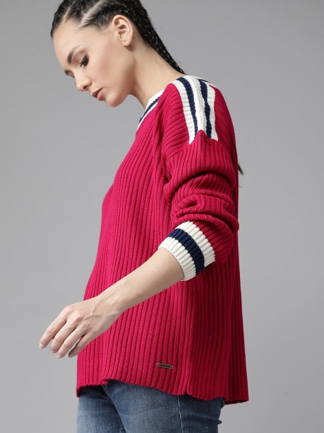 WOMEN FASHION Jumpers & Sweatshirts Jumper Knitted Pink L discount 65% Etam jumper 