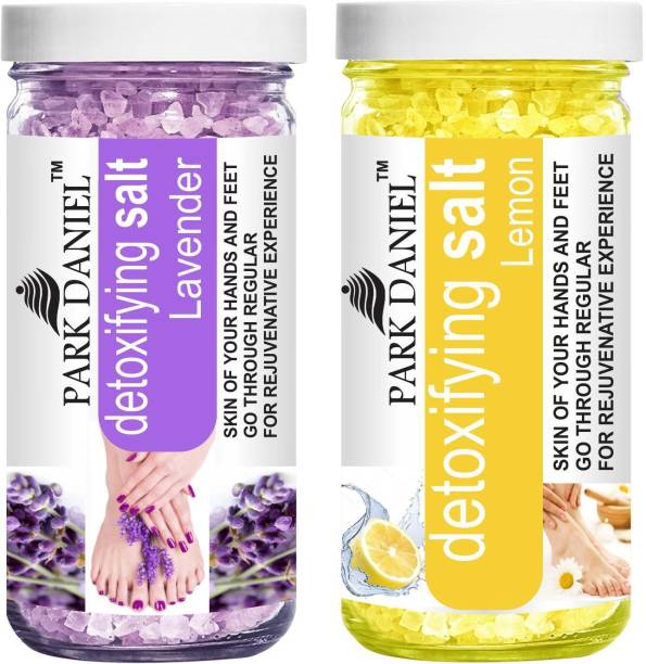 PARK DANIEL Premium Lavender & Lemon Bath Salt- For Skin Lightening & Relaxation- Pedicure & Manicure Salt Combo Pack Of 2 Jars of 200 gms(400 gms)