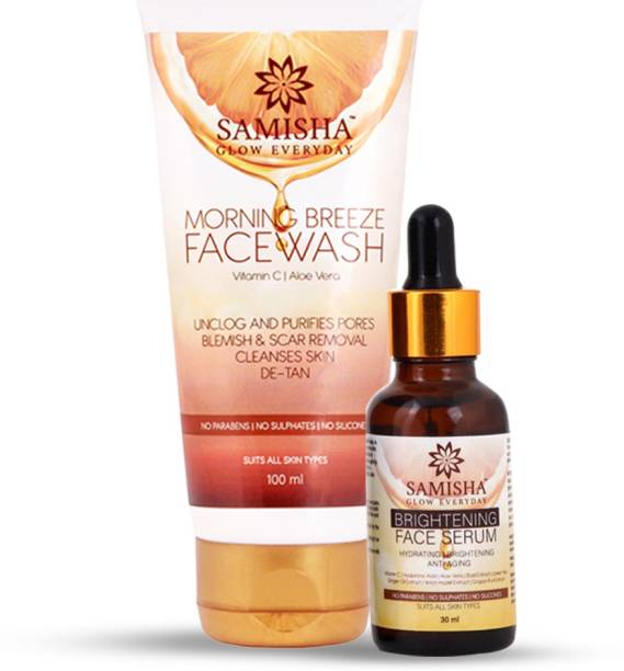 Samisha Organic Morning Breeze Vitamin C Facewash and Serum Combo Pack, 130ml