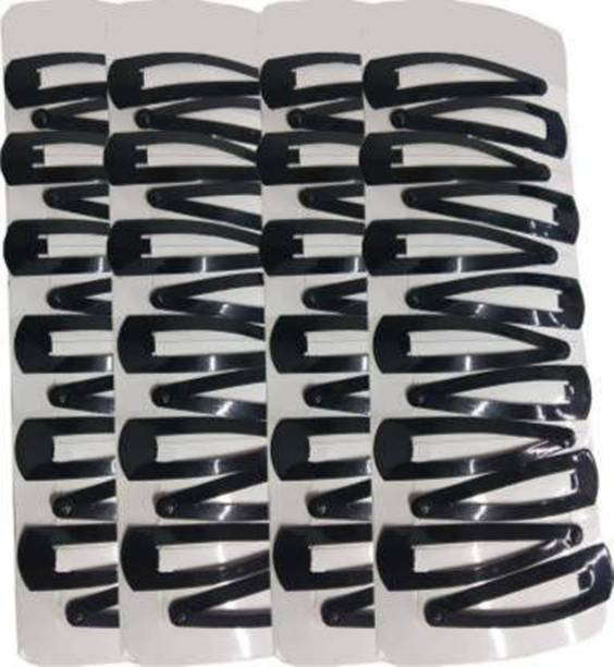 VAANYA Set of 36 Pcs-18 Pairs (6.5 cm) Premium Metal Triangular Tik Tak Hair Pins Hair Accessories for Girls and Womens-Black Tic Tac Clip (Black) Tic Tac Clip