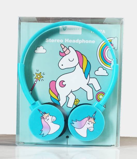 GiftMax Unicorn Kids Wire Headphone 3.5mm Jack Bass Booster Wired without Mic Headset