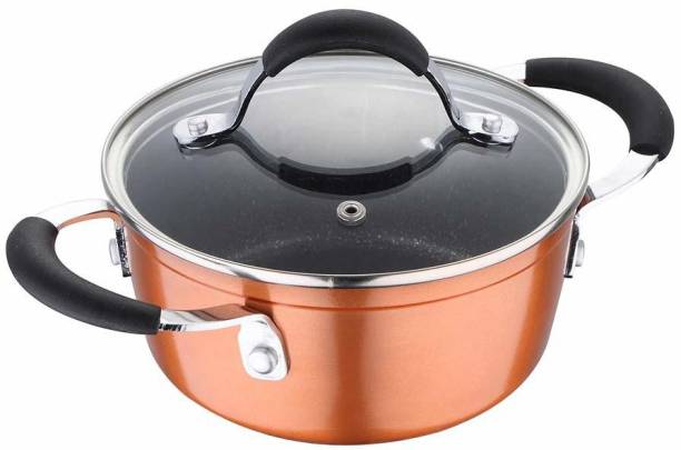BERGNER Infinity Chefs Forged Aluminium with Glass Lid 18 cm Induction Base Non-Stick Cook and Serve Casserole