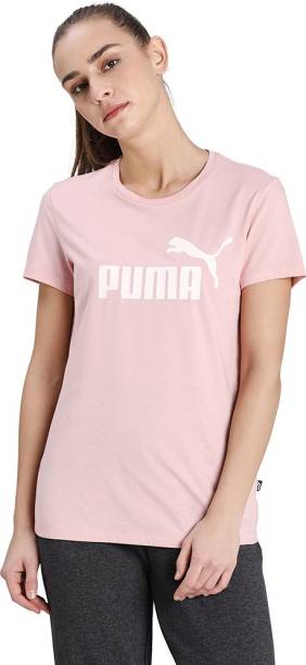 PUMA Printed Women Round Neck Pink T-Shirt