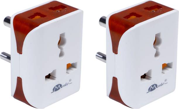 mute Travel Universal Electrical Multi Plug Adaptor Electrical Socket ( Pack Of 2) 6 A Three Pin Socket