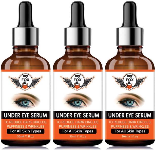 7 FOX Anti Wrinkle Under Eye Serum Enriched with Vitamin C, B3 & E with dark spot removal Benefits-30ml-Packof-3-Bottle-