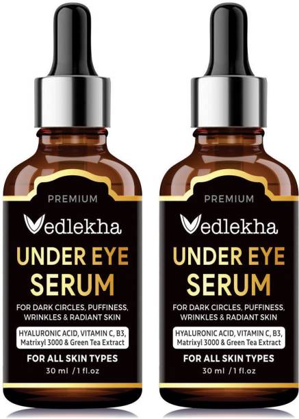 Vedlekha Premium Under Eye Serum For Reduces Black Dark Circles, Puffiness & Wrinkles -30ML-Packof-2-Bottle-
