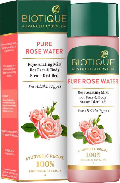 Biotique Advanced Organics Pure Rose Water Rejuvenating Mist For Face & Body Steam Distilled 120Ml Men & Women