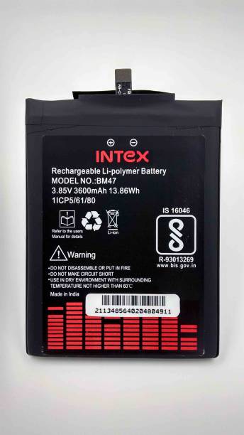 Intex Mobile Battery For  Xiaomi Redmi 3
