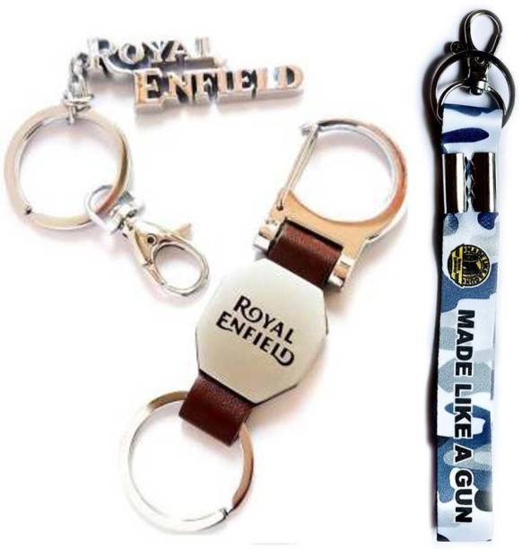 ROYAL ENFIELD Leather metal and full metal Keychain Key Chain