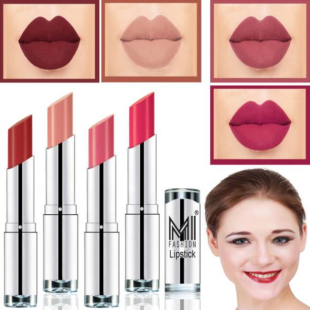MI FASHION Hot and Bold Soft Creamy Matte Lipstick Combo � Perfect Gift for Her in 4 Vivid Colours Code-220