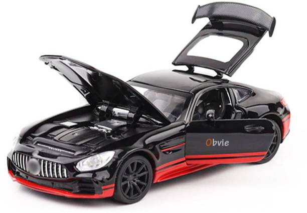 Obvie 1: 32 Alloy Metal Benzamide GT GTR Pull Back Diecast Car Model with Sound Light Mini Auto Toy