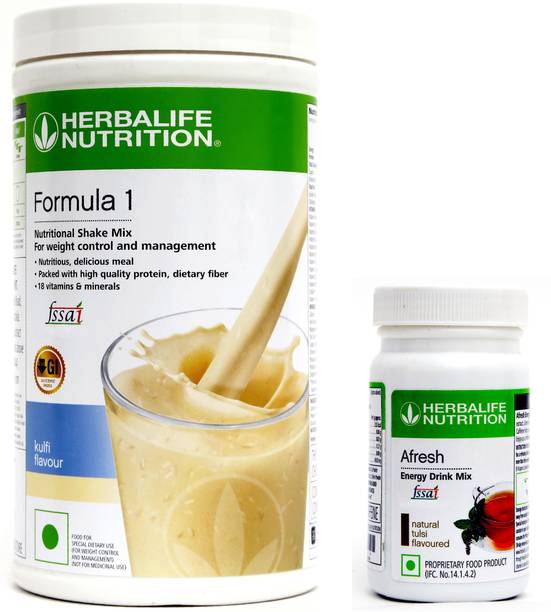 Herbalife Formula 1 Nutritional Shake Mix Kulfi 500 Gm And Afresh Energy Drink Tulsi5 0 Gm Energy Drink Price In India Buy Herbalife Formula 1 Nutritional Shake Mix Kulfi 500 Gm