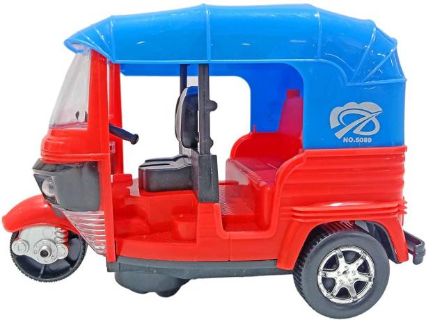 lifestylesection Bump and Go Auto Rickshaw with Flashing Lights Toy for Boys and Girls