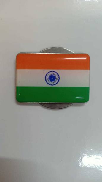 DixZ Fashion Indian National Flag Brass Glass Topped Lapel Pin/Brooch / Badge with Magnet for Suit, Shirts, Clothes for Men and Women Brooch
