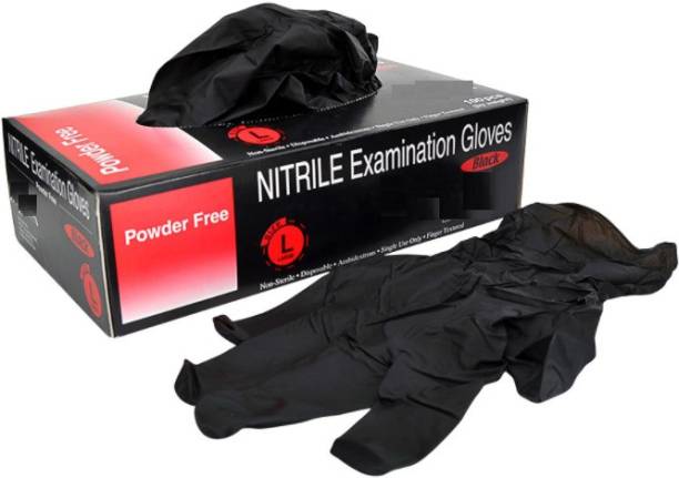 DM India = Premium Quality Nitrile Gloves Black Powder Free Nitrile Examination Gloves