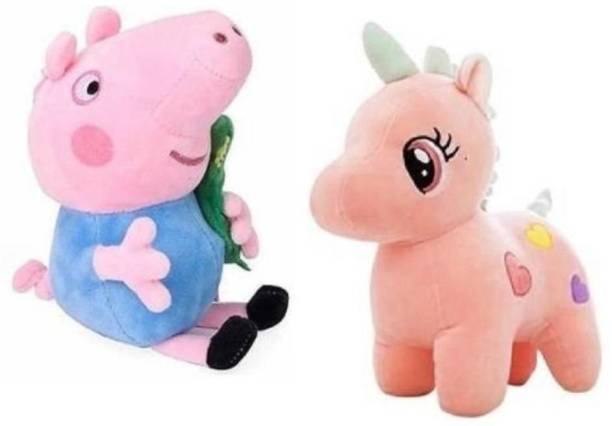 RDA business Collection Cute Peppa Pig George Soft Toy Hypoallergenic Peppa Pig CUTE UNICORN FOR BABY CHILD SOFT TOYS  - 36 cm