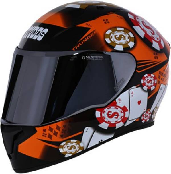 STUDDS THUNDER D6 M/VISOR MATT BLACK N10 ORANGE SIZE XL Motorsports Helmet
