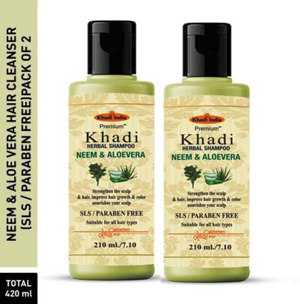Premium Khadi Natural Neem Aloevera Shampoo No Sulphate Paraben Anti Dandruff Anti Fungual Scalp Healer Hair Fall Control 420 Ml Price In India Buy Premium Khadi Natural Neem Aloevera Shampoo No Sulphate