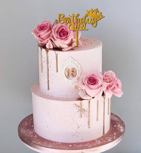 Sudarshan Creatives Birthday Girl Crown Cake Topper Cake Topper