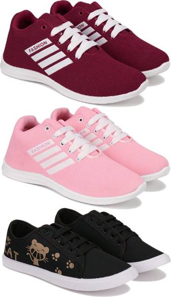 BERSACHE Sports Running shoes For Women (Multicolor Pack of 3) Combo(MR)-1703-1704-1629 Sneakers For Women