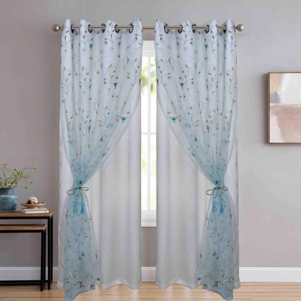 JVIN FAB 152.4 cm (5 ft) Polyester Window Curtain (Pack Of 2)